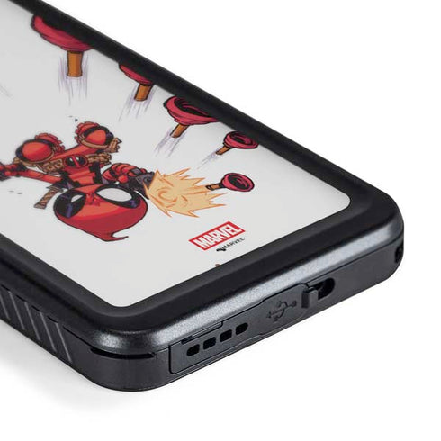 Marvel Deadpool Babypool Shooting Galaxy S24 Waterproof Case